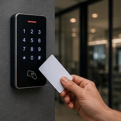 Control de acceso con tarjeta RFID y teclado táctil