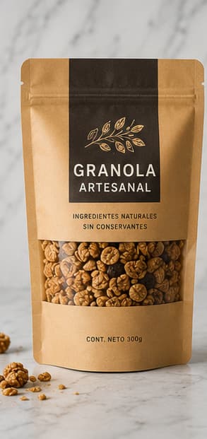 Empaque flexible para granola y alimentos saludables