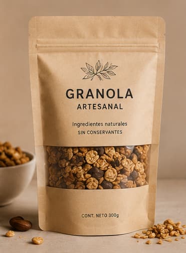 Empaque pouch para granola artesanal y productos naturales