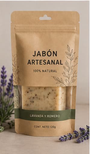 Empaque artesanal para jabón natural y productos orgánicos