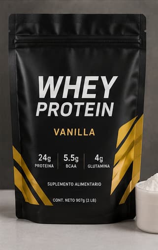 Empaque para suplemento whey protein en bolsa personalizada